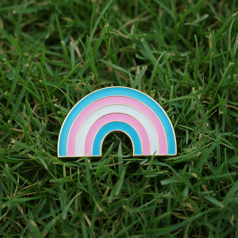 Transgender Rainbow Shape Enamel Pin - Take A Peek