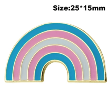 Transgender Rainbow Shape Enamel Pin - Take A Peek
