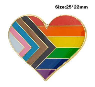 Pride Heart Shaped Enamel Pin - Take A Peek