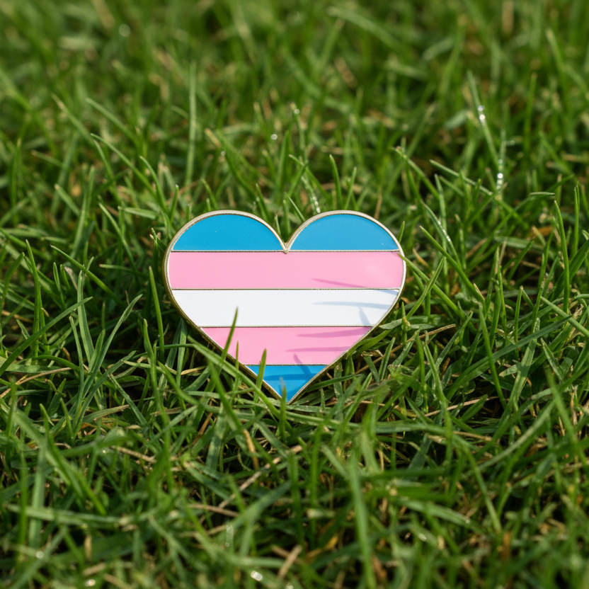 Transgender pride Heart Shape Enamel Pin - Take A Peek