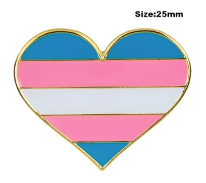 Transgender pride Heart Shape Enamel Pin - Take A Peek