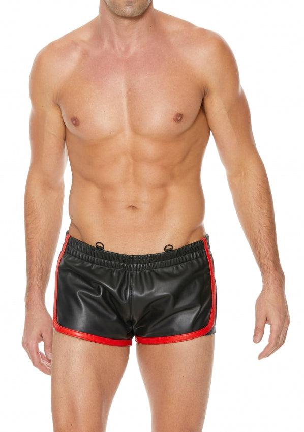 Versatile Leather Shorts - Black/Red - L/XL - Take A Peek