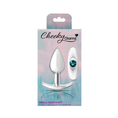 Cheeky Charms Silver Anchor Butt Plug w Clear and Teal Jewel Kit - Take A Peek