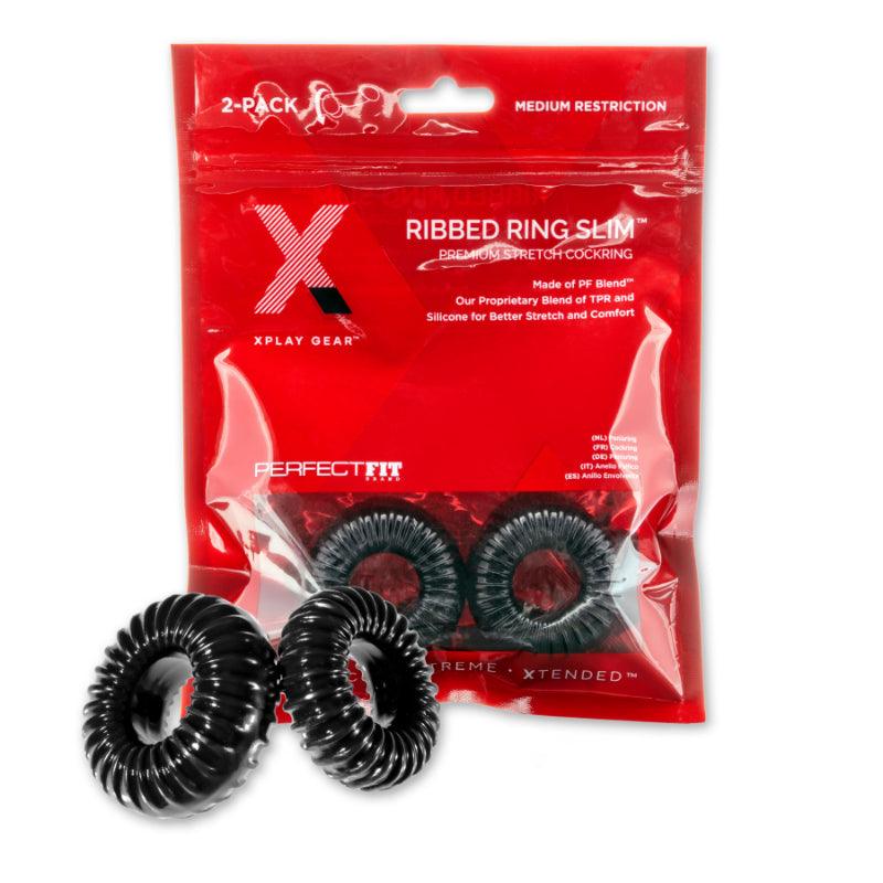 Xplay Stretch Ribbed Ring Slim 2 Pc - Take A Peek