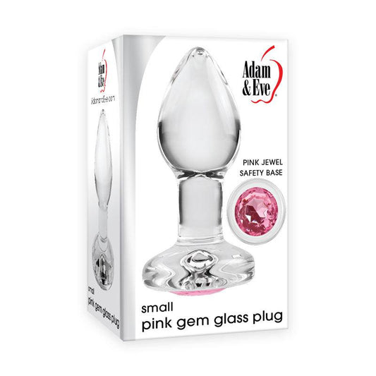 Adam & Eve PINK GEM GLASS PLUG SMALL - Take A Peek