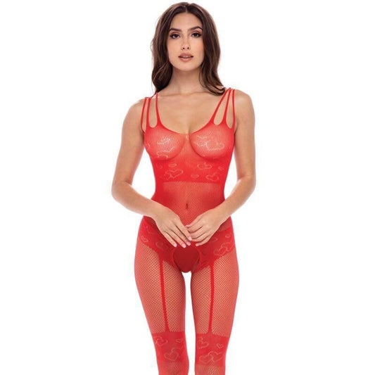 All Heart Crotchless Bodystocking Red - Take A Peek