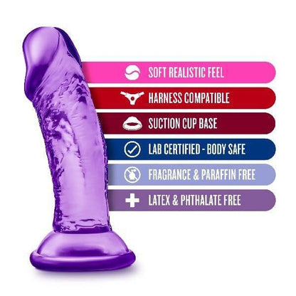 B Yours Sweet N Small  Dildo with Suction Cup 4in Purple - Take A Peek