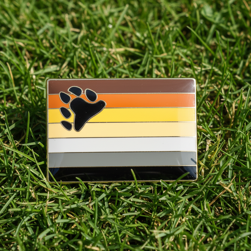 Bear Pride Flag Enamel Pin - Take A Peek