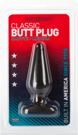 Butt Plug - Smooth - Medium (Black) - Take A Peek