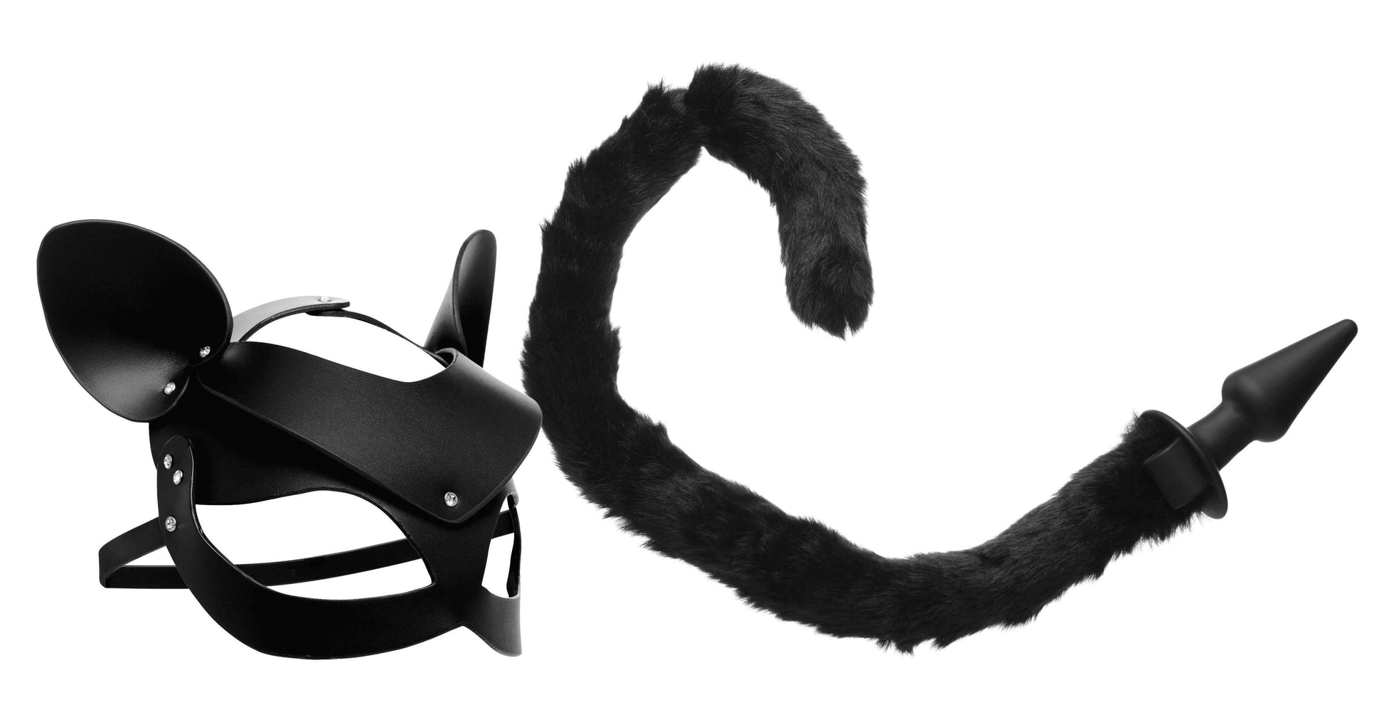 Cat Tail Anal Plug and Mask Set - Take A Peek