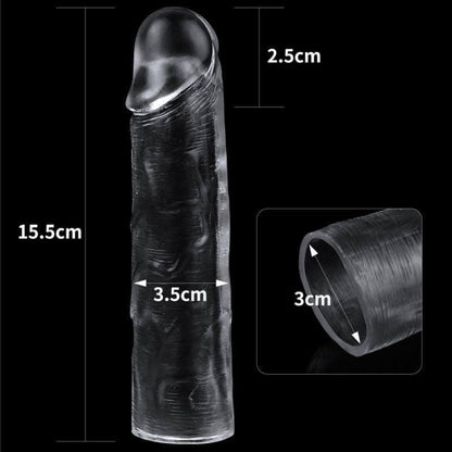 Clear Penis Extender Sleeve Plus 1in - Take A Peek