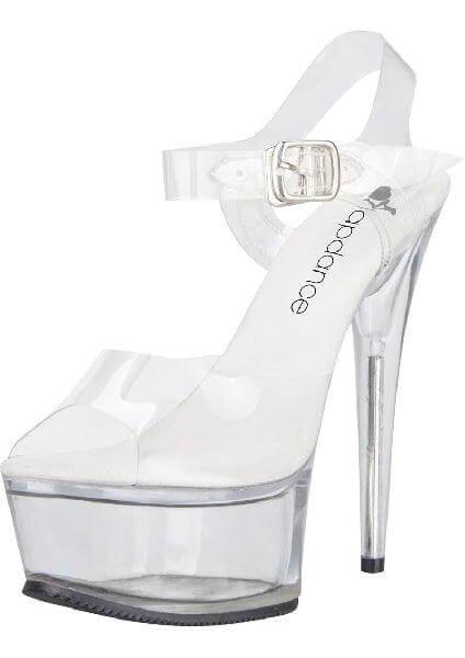 Clear Platform Sandal With Quick Release Strap 6in Heel Size 7 - Take A Peek