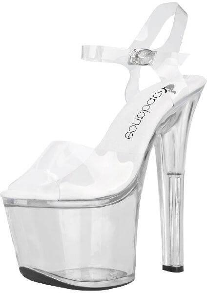 Clear Platform Sandal With Quick Release Strap 7in Heel Size 7 - Take A Peek