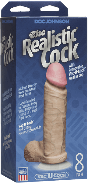 Cock 8" With Removable Vac-U-Lock Suction Cup (Vanilla) - Take A Peek