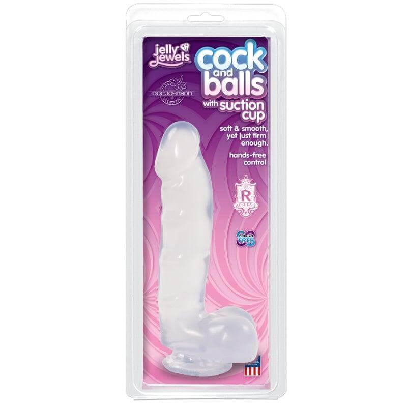 Cock And Balls With Suction Cup Diamond Clear - Take A Peek