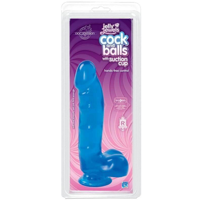 Cock And Balls With Suction Cup Sapphire - Take A Peek