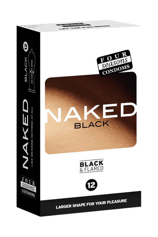 Condom Ultra Thin 12pk Naked Black 56-64mm - (Sold In Packs Of 6) - Take A Peek