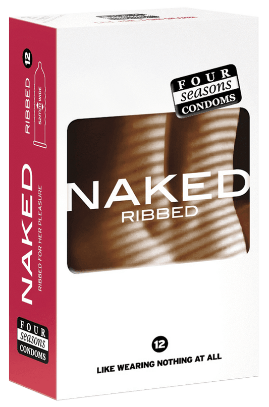 Condom Ultra Thin 12pk Naked Ribbed 52mm - (Sold In Packs Of 6) - Take A Peek