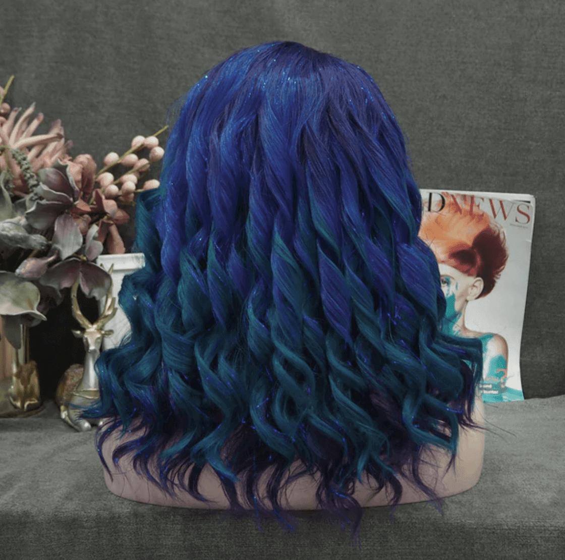 Dark Blue With Tinsel Wig - Take A Peek