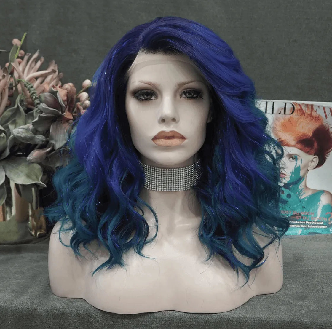 Dark Blue With Tinsel Wig - Take A Peek