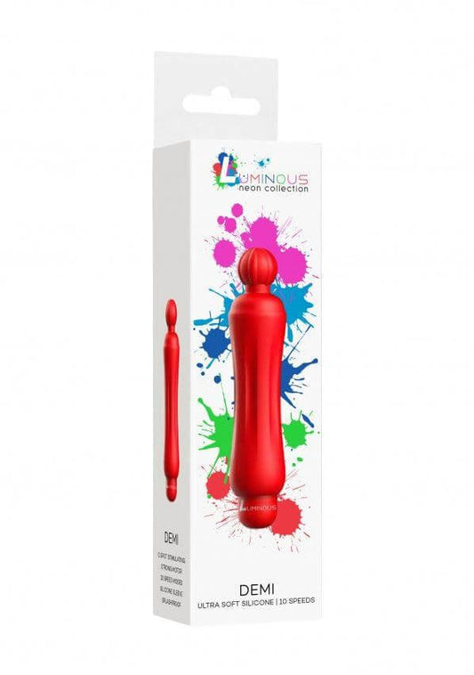 Demi - ABS Bullet With Silicone Sleeve - 10-Speeds - Red - Take A Peek