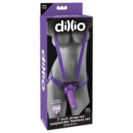 Dillio 7'' Strap-On Suspender Harness Set - Take A Peek