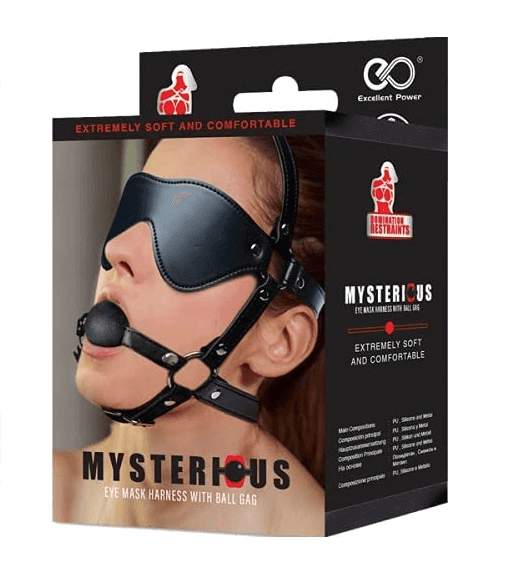 DOMINATION RESTRAINTS - MYSERIOUS EYE MASK HARNESS WITH SILICONE BALL ... - Take A Peek