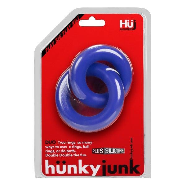 DUO Linked Cock/Ball Rings by Hunkyjunk Cobalt - Take A Peek