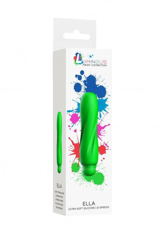 Ella - ABS Bullet With Silicone Sleeve - 10-Speeds - Green - Take A Peek