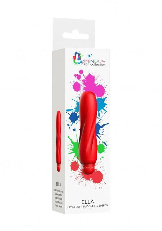 Ella - ABS Bullet With Silicone Sleeve - 10-Speeds - Red - Take A Peek