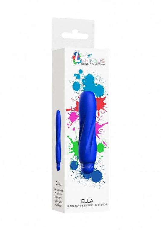 Ella - ABS Bullet With Silicone Sleeve - 10-Speeds - Royal Blue - Take A Peek