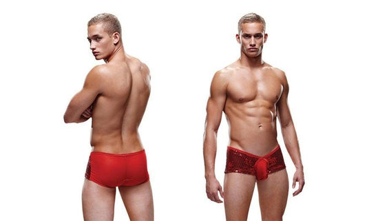 Envy Men's Sequin Trunks Red - Take A Peek