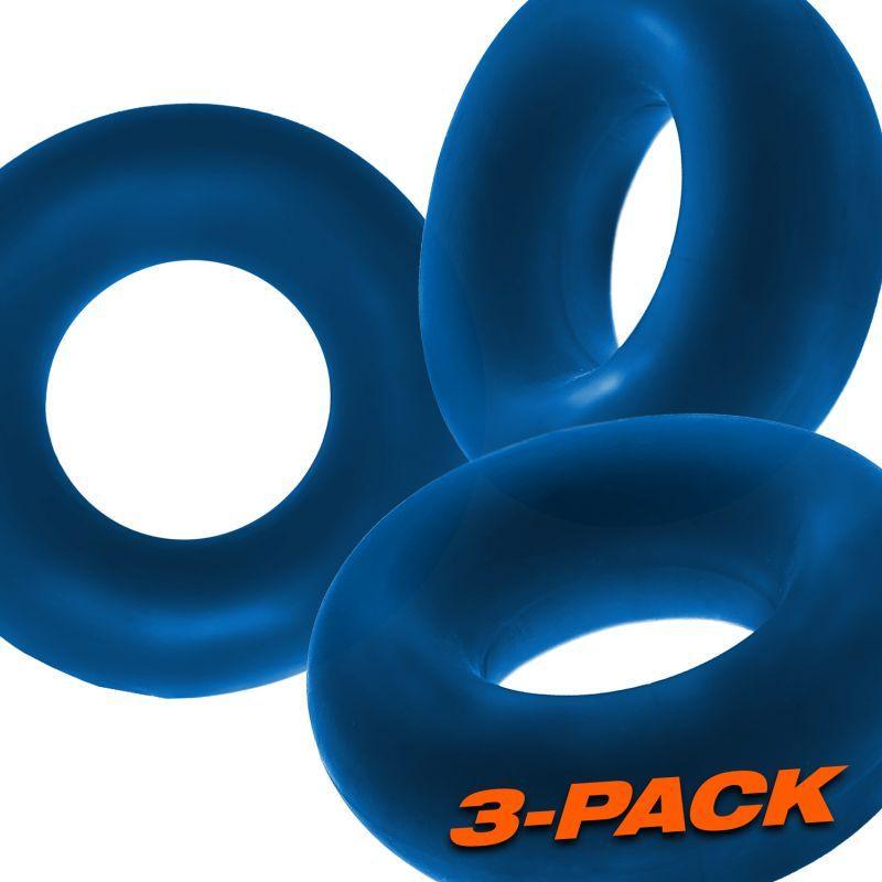 Fat Willy 3 Pc Jumbo Cockrings Space Blue - Take A Peek