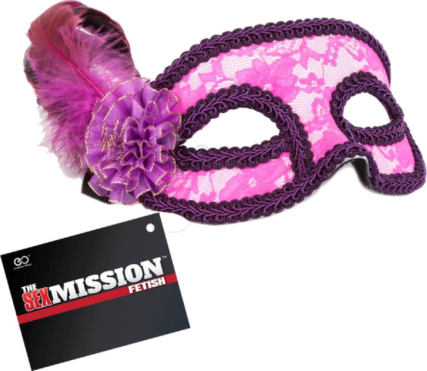 Feathered Masquerade Masks (Pink & Purple) - Take A Peek