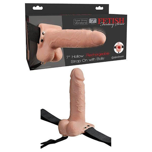 Fetish Fantasy Series 7'' Hollow Rechargeable Strap-On with Balls - Take A Peek