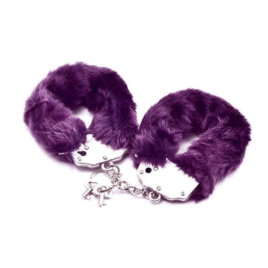 Fetish Pleasure Fluffy Hand Cuffs Purple - Take A Peek