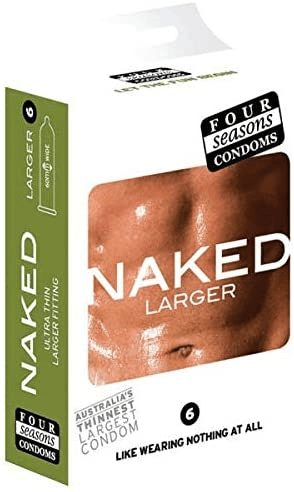 Four Seasons Large Naked Condoms 6 Pack - Take A Peek