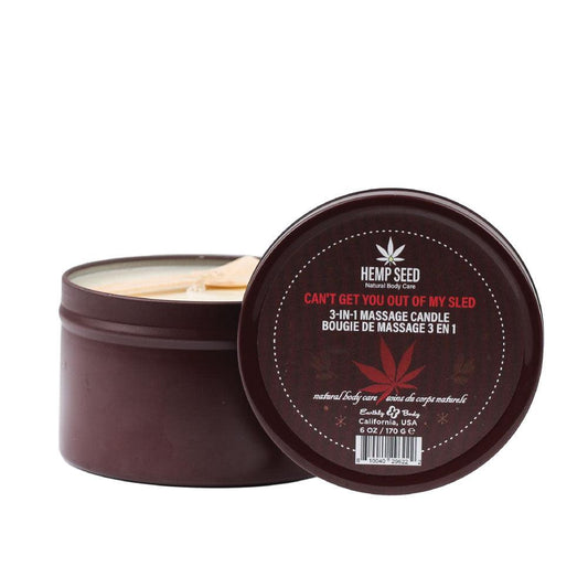 Hemp Seed 3-In-1 Massage Candle - Can't Get You Out Of My Sled - Take A Peek
