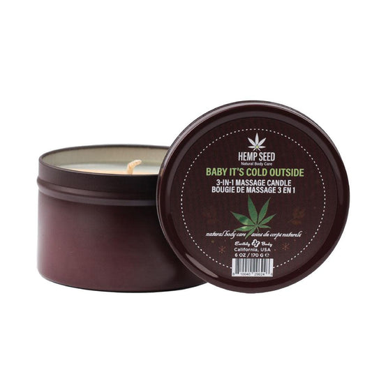 Hemp Seed 3-In-1 Massage Candle - Baby It's Cold Outside - Take A Peek
