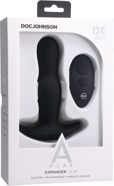 EXPANDER - Rechargeable Silicone Anal Plug With Remote - Black - Take A Peek