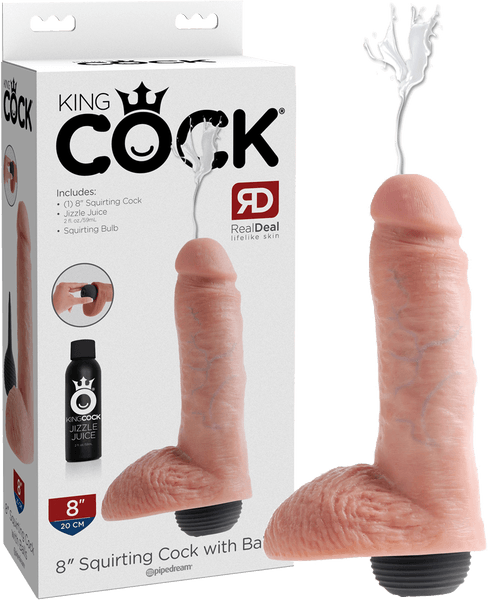 8" Squirting Cock With Balls (Flesh) - Take A Peek