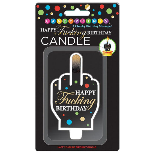 Happy Fuckng Birthday FU Finger Candle - Take A Peek