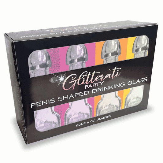 Glitterati Penis 6oz Drinking Glass Pack - Take A Peek