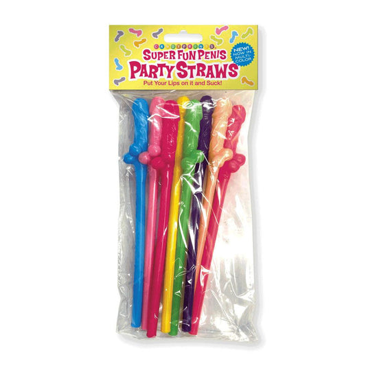 Super Fun Penis Party Straws - Coloured - Take A Peek