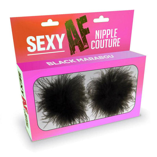 Sexy AF - Nipple Couture Black Marabou - Take A Peek