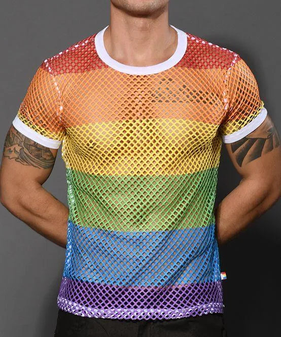 Pride Mesh Stripe Tee - Take A Peek