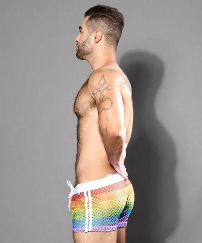 Pride Mesh Stripe Shorts - Take A Peek
