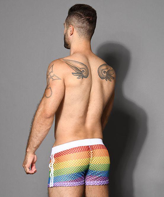 Pride Mesh Stripe Shorts - Take A Peek