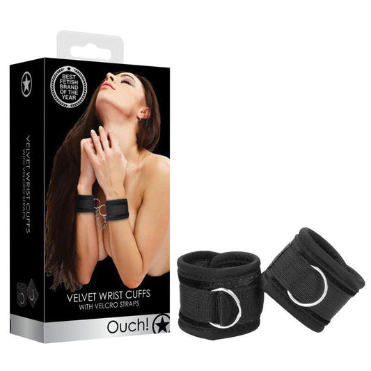 OUCH! Velvet & Velcro Adjustable Handcuffs - Take A Peek