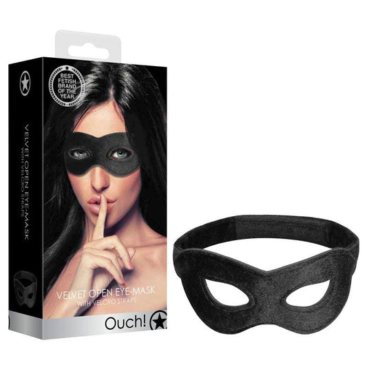 Ouch! Velvet & Velcro Adjustable Open Eye Mask - Take A Peek